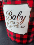 Pair of Buffalo Check Baby It’s Cold Outside Coffee Mugs