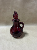 Ruby Red Avon Strawberry Bath Foam Small Glass Pitcher (C)