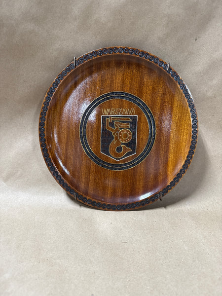 Wooden Warszawa Mermaid Coat Of Arms Wall Hanging Plate