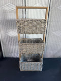 3-Tier Woven Basket Tower