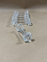 Lot Of 6 Glass Barbell Knife Rests