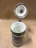 (A) Mettlach Etched 2382 Thirsty Knight German Beer Stein — Signed Heinrich Schlitt