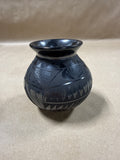Aurelia Aldavarez Lopez Black Pottery Vase — Signed