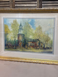 Large Print of Bruton Parish Church by J.C. Claghorn; Signed (AS IS)