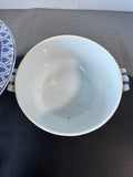 Blue & White Chinoiserie Chinese Dragon Covered Casserole