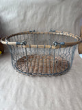Primitive Oval Chicken Wire Basket With Handles