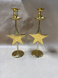 Pair Of Lacquered Solid Brass Candle Stick Holders