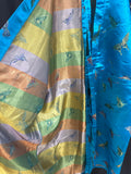 Oriental Blue Silk Butterfly Robe - One Size Fits All