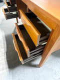 Mid Century Style Teak Veneer Desk(A)***HEAVY ITEM***READ DETAILS ON PICK UP POLICY***