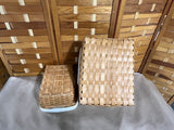 Pair of Rectangle Baskets with Fabric Liner, Set of 2 (E)