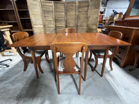 Henkel Harris Drop Leaf Table with (4) Henkel Harris Chairs, and Table Pads