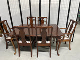 Dining Set: Table, 2 Leafs, Table Pads, and (6) Chairs ***HEAVY ITEM***READ DETAILS ON PICK UP POLICY***