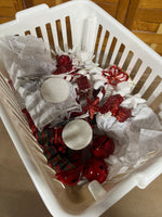 Christmas Ornament Lot, Red and White Tones