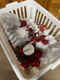 Christmas Ornament Lot, Red and White Tones
