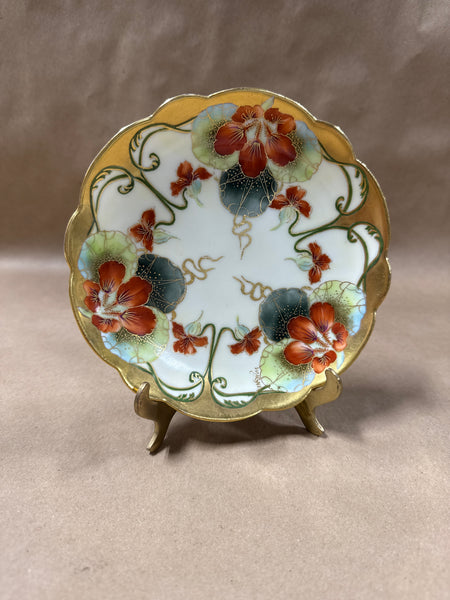 (A) Limoges Floral Gold Trim Saucer Plate