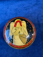 Terry’s Village Round Wooden Trinket Angel Box