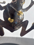Metal Frog Wall Sculpture; Signed
