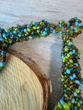 Green & Blue Multi-Strand Beaded Necklace