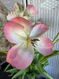 XL Pink Faux Floral Arrangement in Glass Vase
