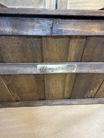 Harry And David Wooden Basket With Faux Leather Handles