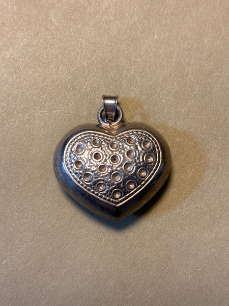 Sterling Puffy Heart Pendant