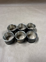 Set of 6 Black Enamel Japanese Napkin Rings with Gold Etchings And Silver With Box // 2 Sets Available // *** Priced Individually ***