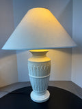 Botanical Cream Embossed Ceramic Table Lamp (WORKS)