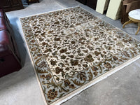 BB-Cream/Teal Blue Unbranded Rug, ~8'x9'