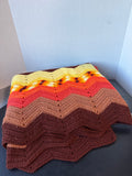 Crochet Fall Inspired Chevron Throw Blanket