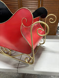 Large Red and Gold Decorative Metal Sled
