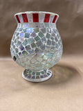 Snowman Mosaic Glass Candle Holder