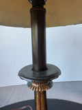 Ornate Resin & Metal Lamp with Botanical Shade (WORKS)