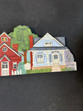 Hand Painted Country Village Wooden Over the Door Decor