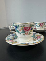 (I) 8-Piece Royal Doulton England The Majesty Collection Floradora Demitasse Cups & Saucers Set