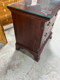 Three Drawer Night Stand with Protective Glass