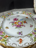 12-Piece Schumann Germany Empress Dresden Flowers Dinner Plate Set