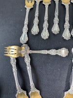 12-Piece Gorham Theodore Starr Henry II Sterling Silver Fork Set