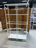 Lightweight White Metal Shelf with 3 Glass Shelves