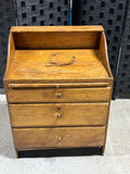 Antique Nightstand with 3 Drawers and Tray Pullout