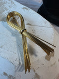 Wire Ribbon Gold Tone Brooch