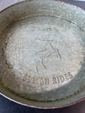 Red Nose Reindeer Farms Round Rustic Galvanized Tin Tray
