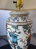 Asian Inspired Ceramic Birdhouse 3-Way Lamp (WORKS)