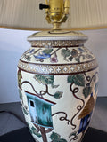 Asian Inspired Ceramic Birdhouse 3-Way Lamp (WORKS)