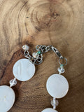 White Shell Ring & Clear Beaded Necklace