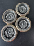4-Piece Unbranded Pressed Glass & Sterling Silver Coasters