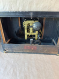 Black Marble Mantle Clock With Lion Head Handles NOT TESTED