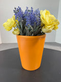 Faux Yellow Florals & Lavender in Ceramic Pot