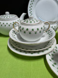 13-Piece Victoria Austria Green Maple Leaves Porcelain China Set