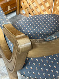 Drexel Esperanto Curule-Style Pair of Arm Chairs, Sit Low/Note seat height of 15"