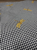 Black And White Gingham And Dragonfly Oval Placemats — Set Of 4